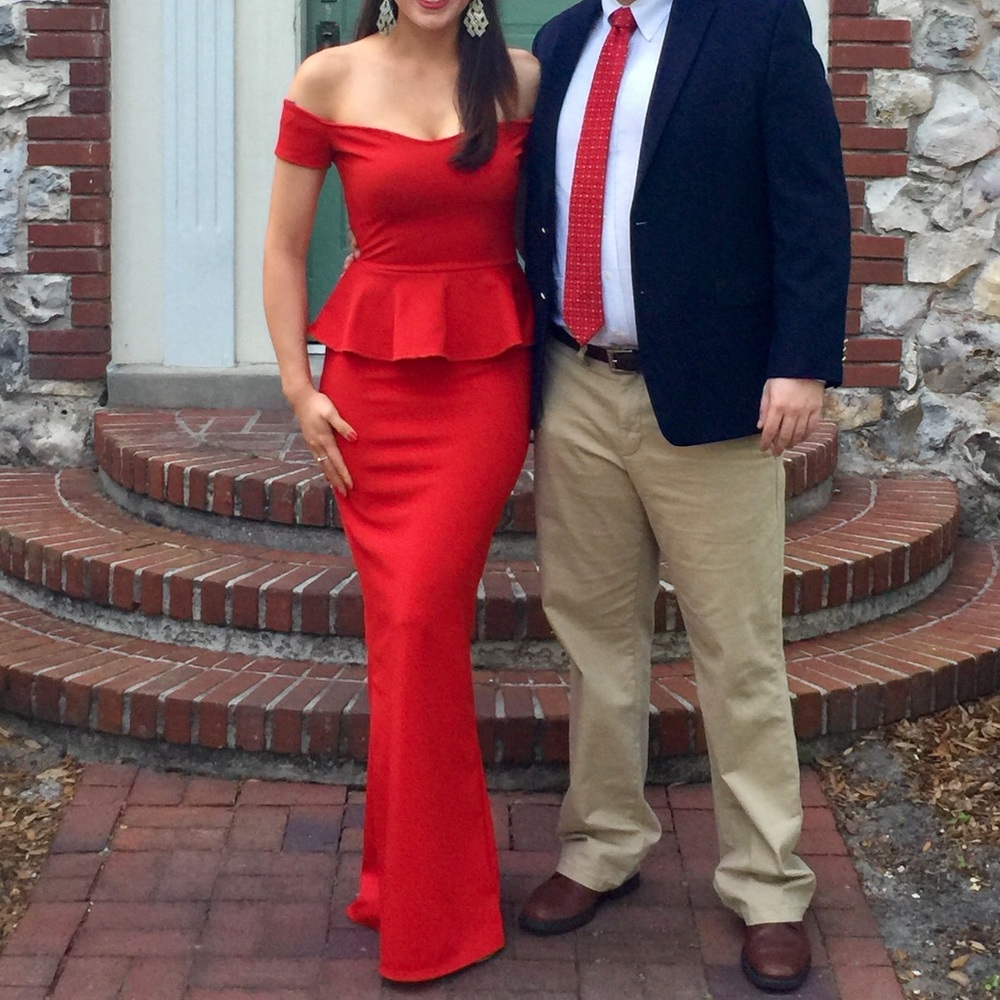 Red Ball Prom Evening Gown