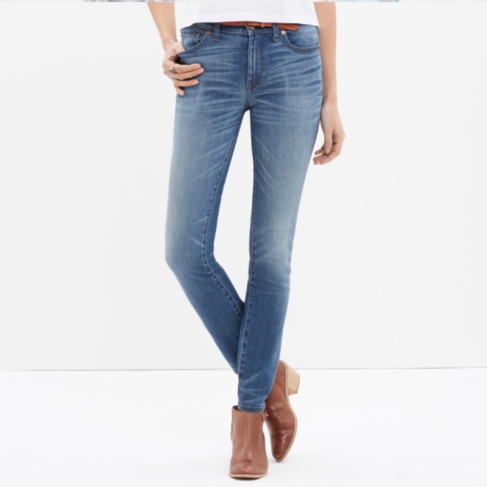 Madewell high riser skinny jeans in medium wash