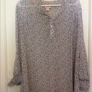 Floral collared long sleeve shirt