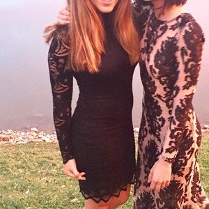 HM lace black midi dress.