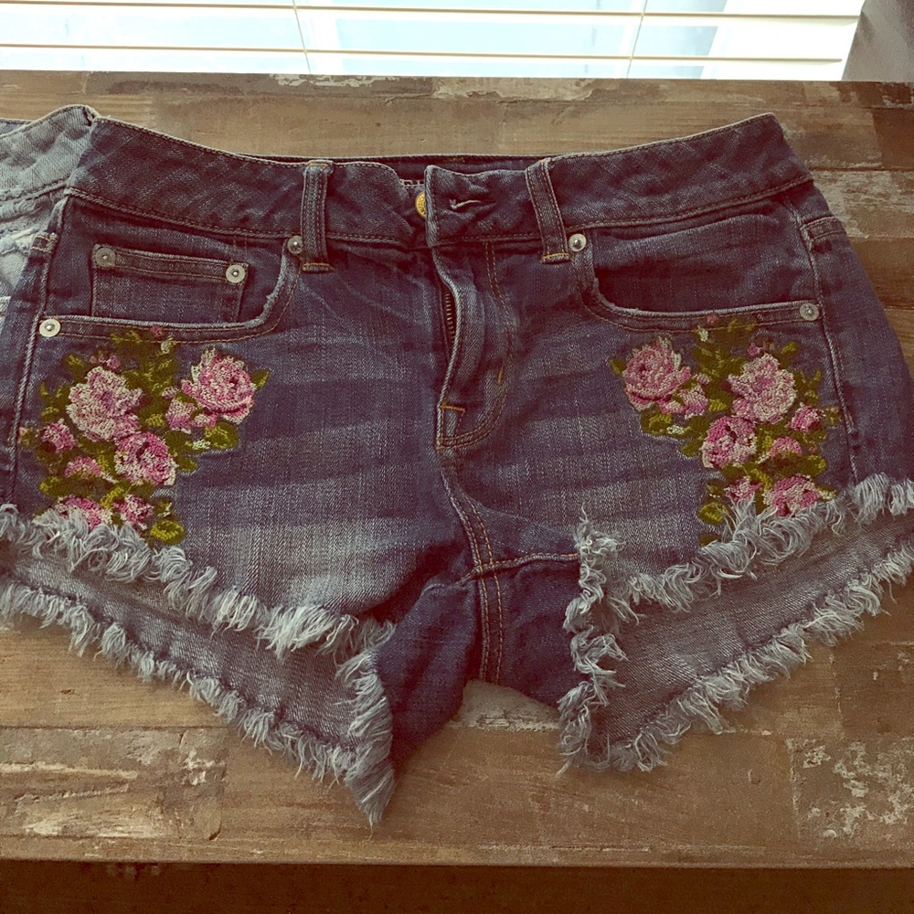 Three pairs of American Eagle shorts