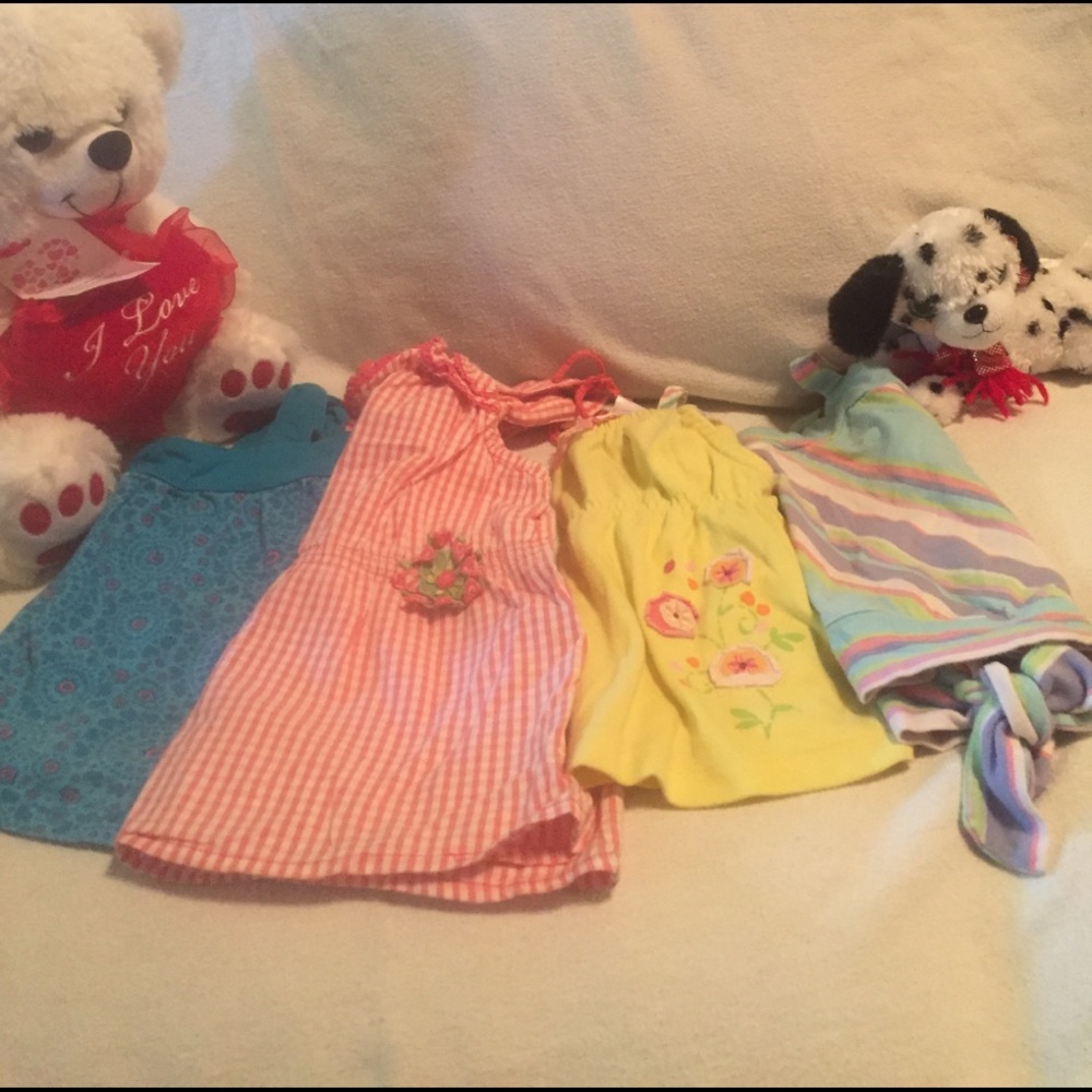 Cute summer variety of girls-sleeveless tanks 4T.
