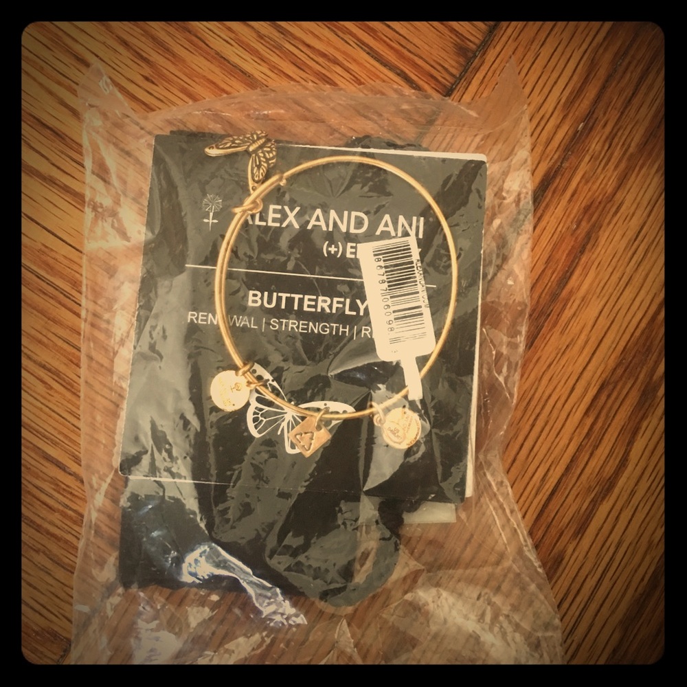 Alex and Ani gold butterfly bracelet. Never worn!