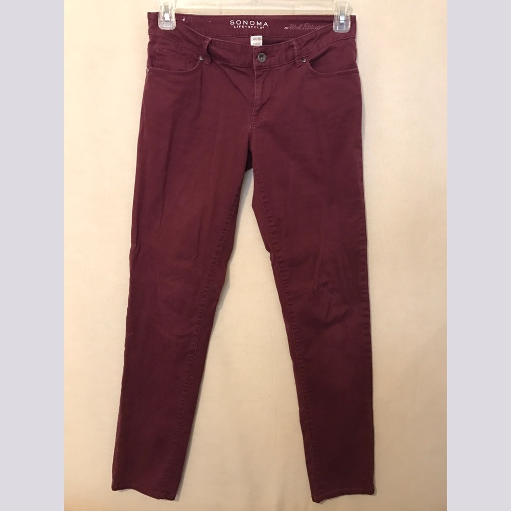 ❗️Make an offer❗️Burgundy straight leg jeans
