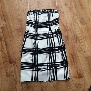 Black and White Express strapless mini dress
