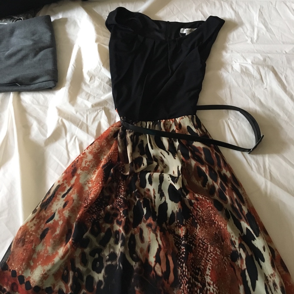 Black and print dress