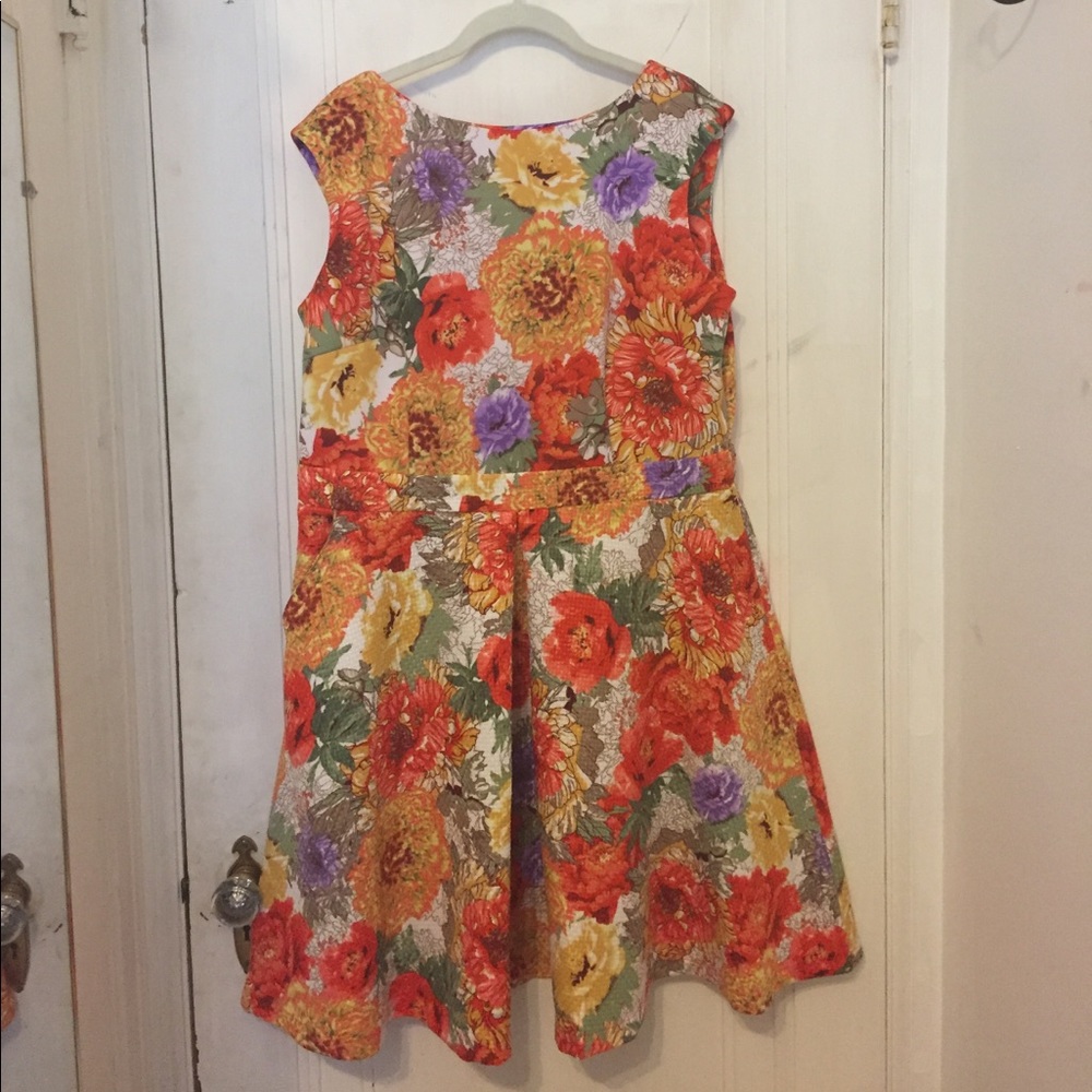 Orange & Purple Floral Dress