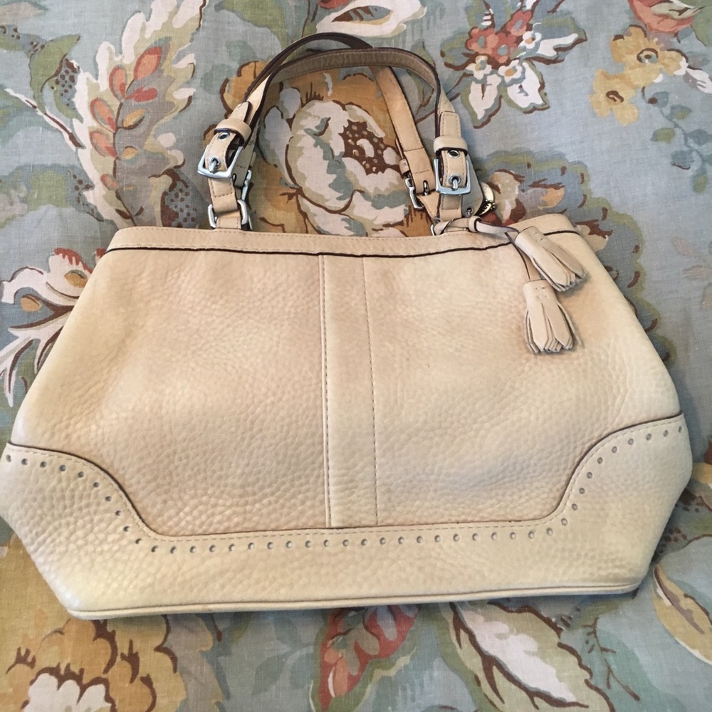 Tan/Oatmeal Leather Coach Purse