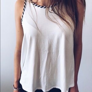 Black and white striped tank