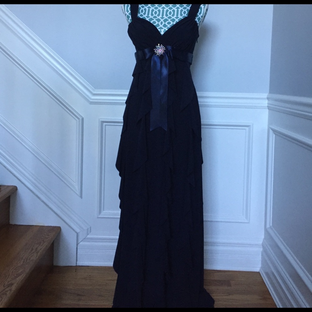 Navy Floor Length Gown - Sz 6
