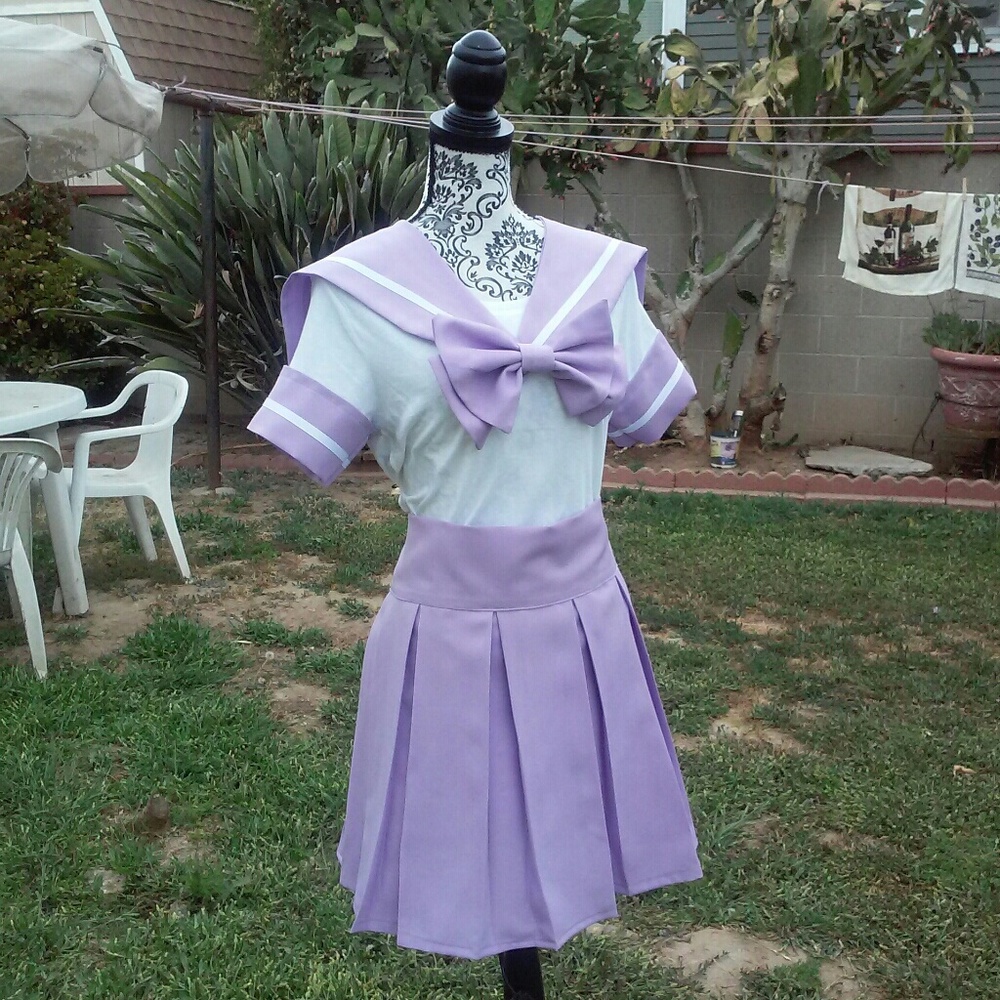 Purple japanese school girl uniform