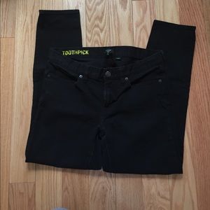 J Crew Black Toothpick Jeans - Size 29