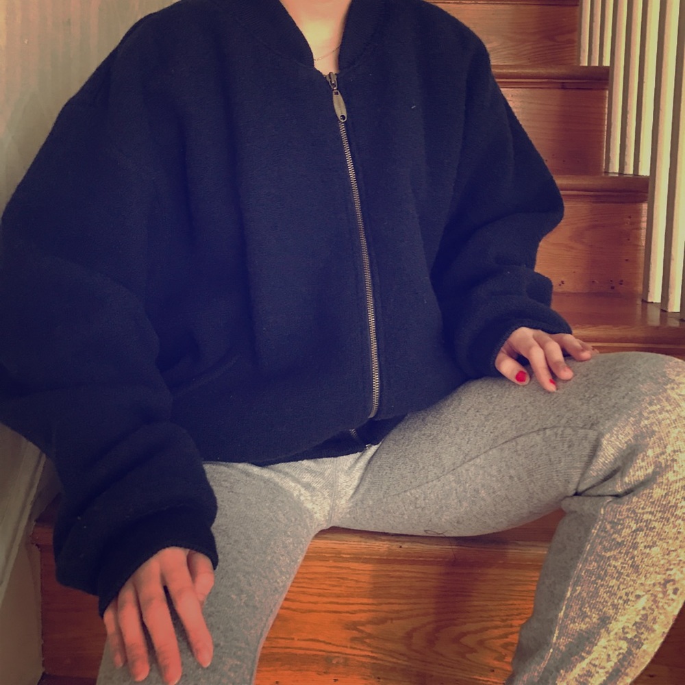 Structure oversized bomber jacket
