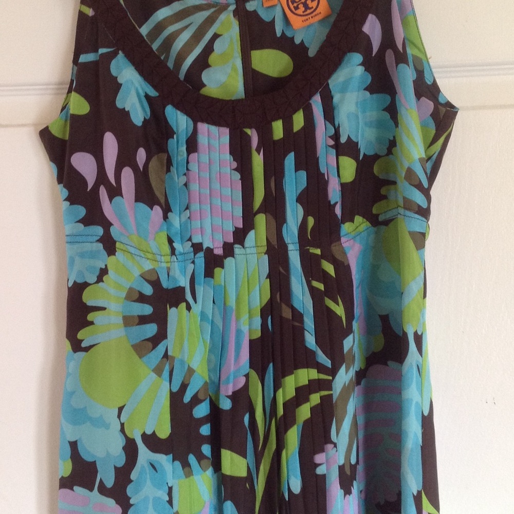 Tory Burch silk leaf print dress Size 6