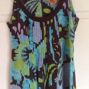 Tory Burch silk leaf print dress Size 6