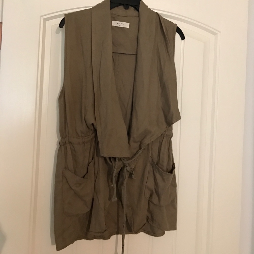 Olive green vest with a little nubbing