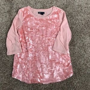 Sweet blush pink sequin top