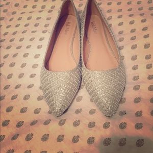Silver pointy toes flats 10