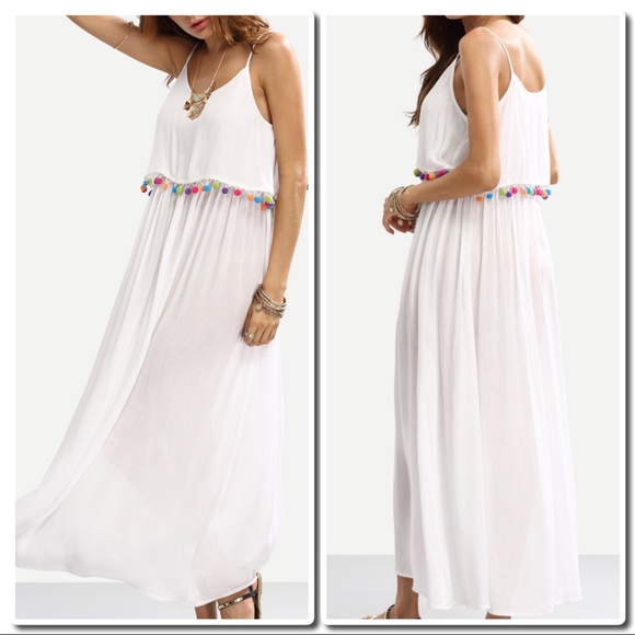 Spaghetti Strap white Maxi Dress - Picture 2 of 2