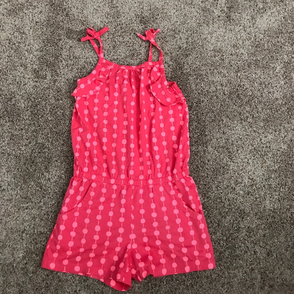 Darling polkadot tank romper with pockets