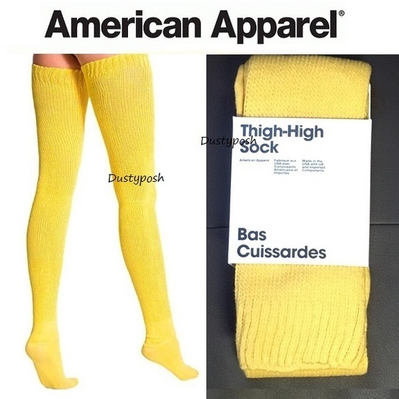 American Apparel Thigh High Socks Ribbed Boot Over Knee Long Five Colors Y2K 💙 - Picture 2 of 11