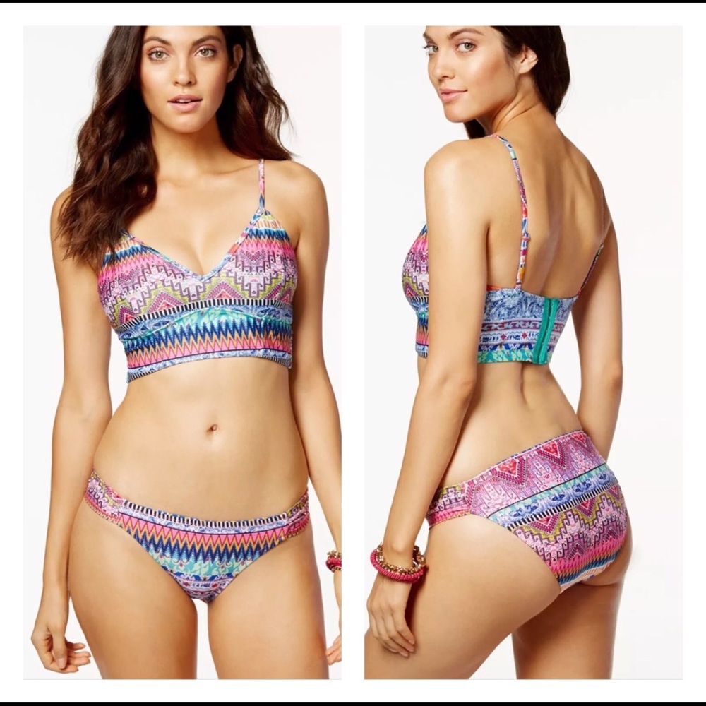 NWT Jessica Simpson Cropped Cami Bikini Swim Set
