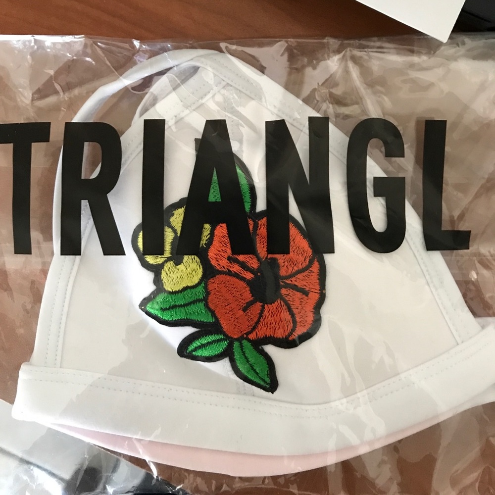 Triangl floral white top