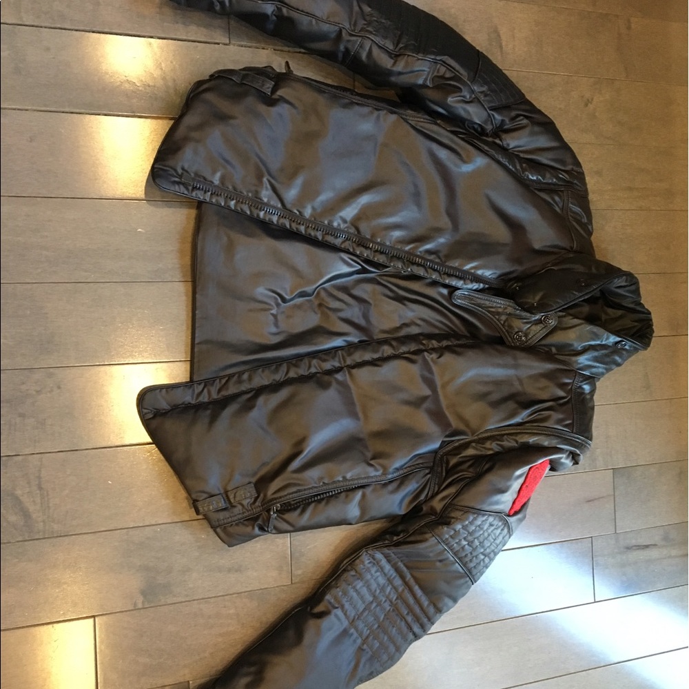 Gucci Brown Polyester Jacket w/ leather inserts