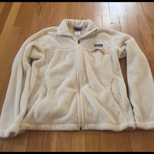 Patagonia white/cream zip up fleece Women's Large