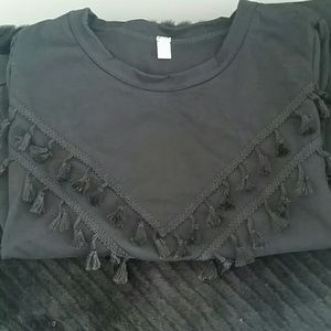Adorable SHE IN Black Top with Tassels! Small