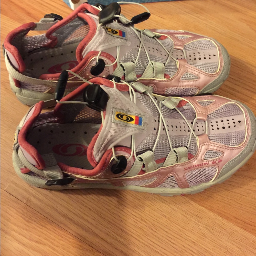 Salomon hiking and water shoes.