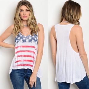 🆕 🇺🇸 American Flag Racerback Tank Top