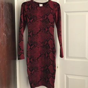 Mid-length red dress