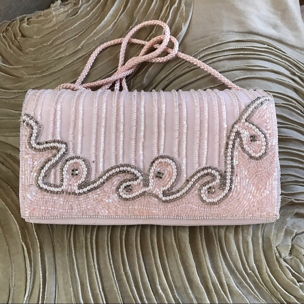 Vintage Pale Pink Sequins Andre Cellini Purse