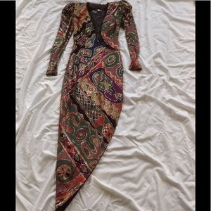 SOLD Vintage 80s Janine Dress Geometric Puff