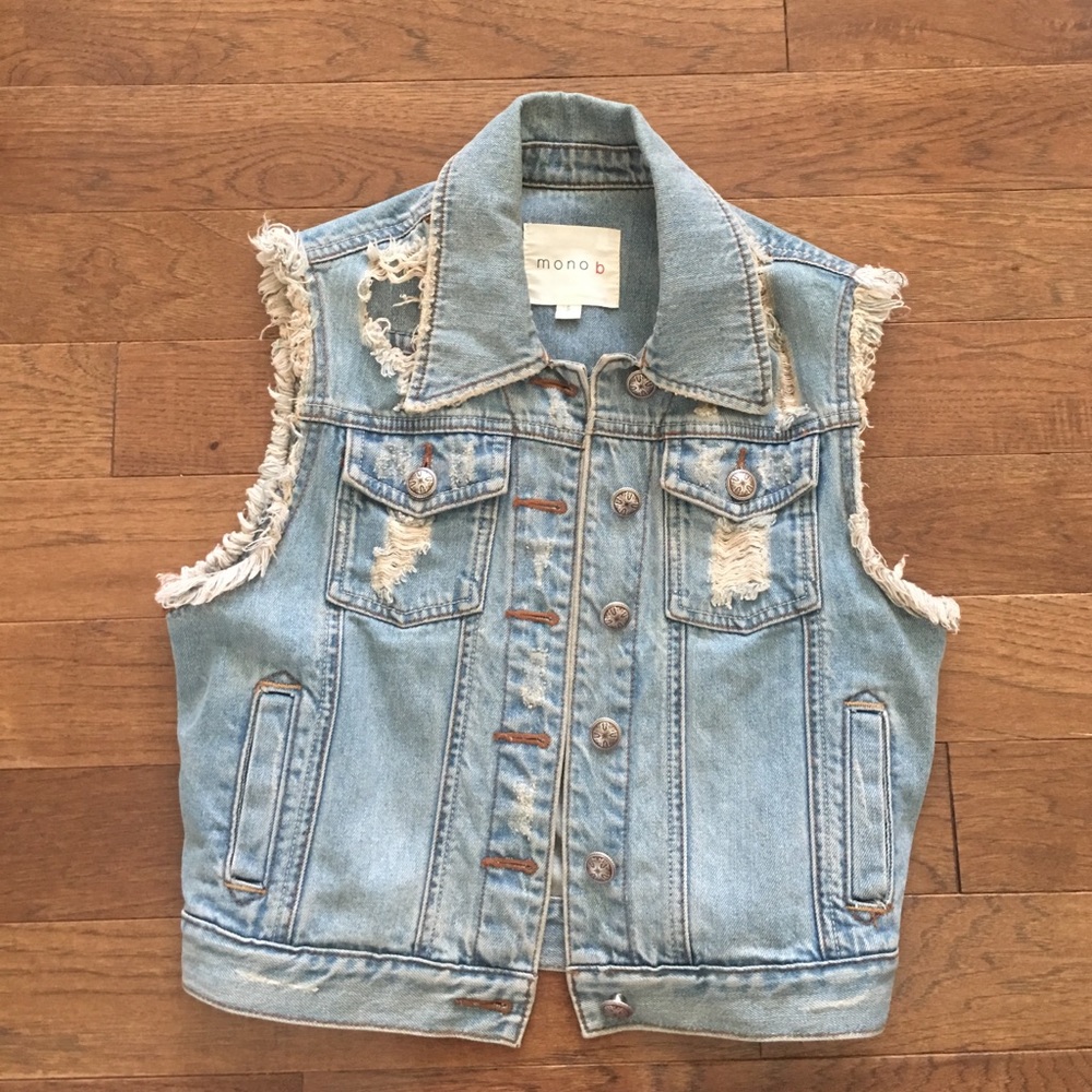 Altar'd State Distressed Denim Vest