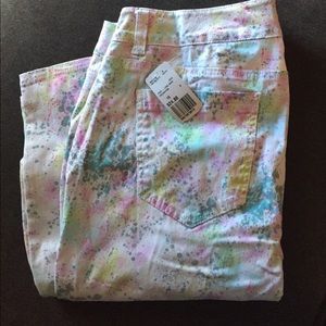 Watercolor splatter jeans