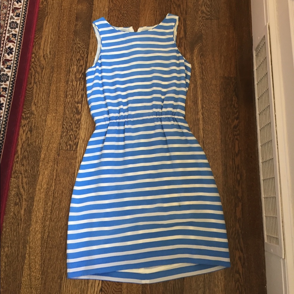 JCREW blue and white sleeveless dress