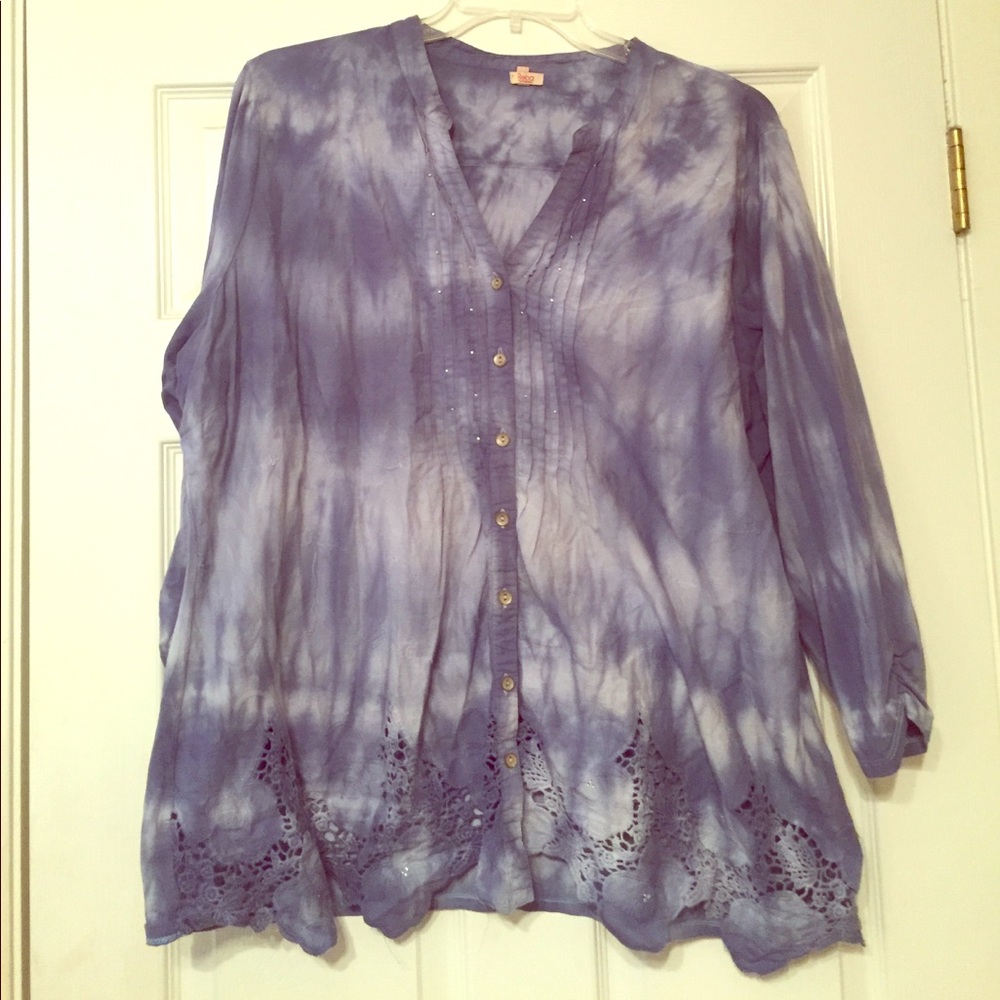Embellished chambray button down 2x