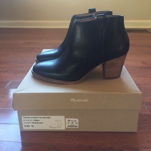 NWT Madewell 'Billie' Boot in Black Leather - 10