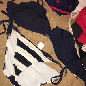 Hollister navy & white bikini