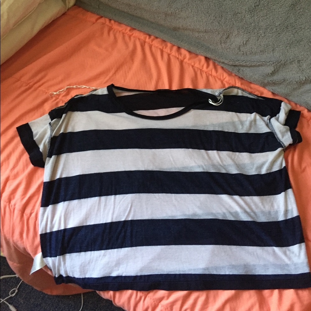Loose striped crop top!