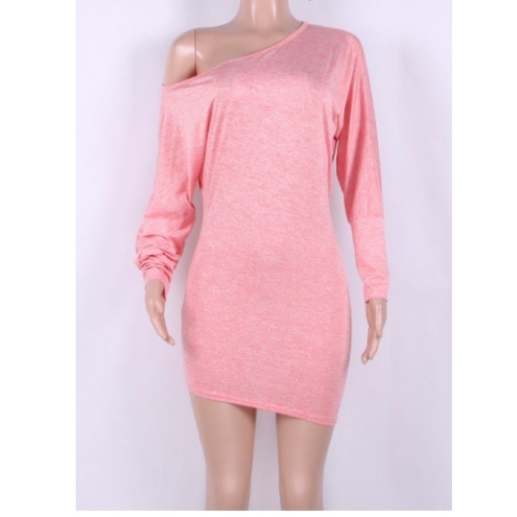 🍦 LAST ONE!! Pink Cold Shoulder Britney Dress 🍦 - Picture 4 of 5