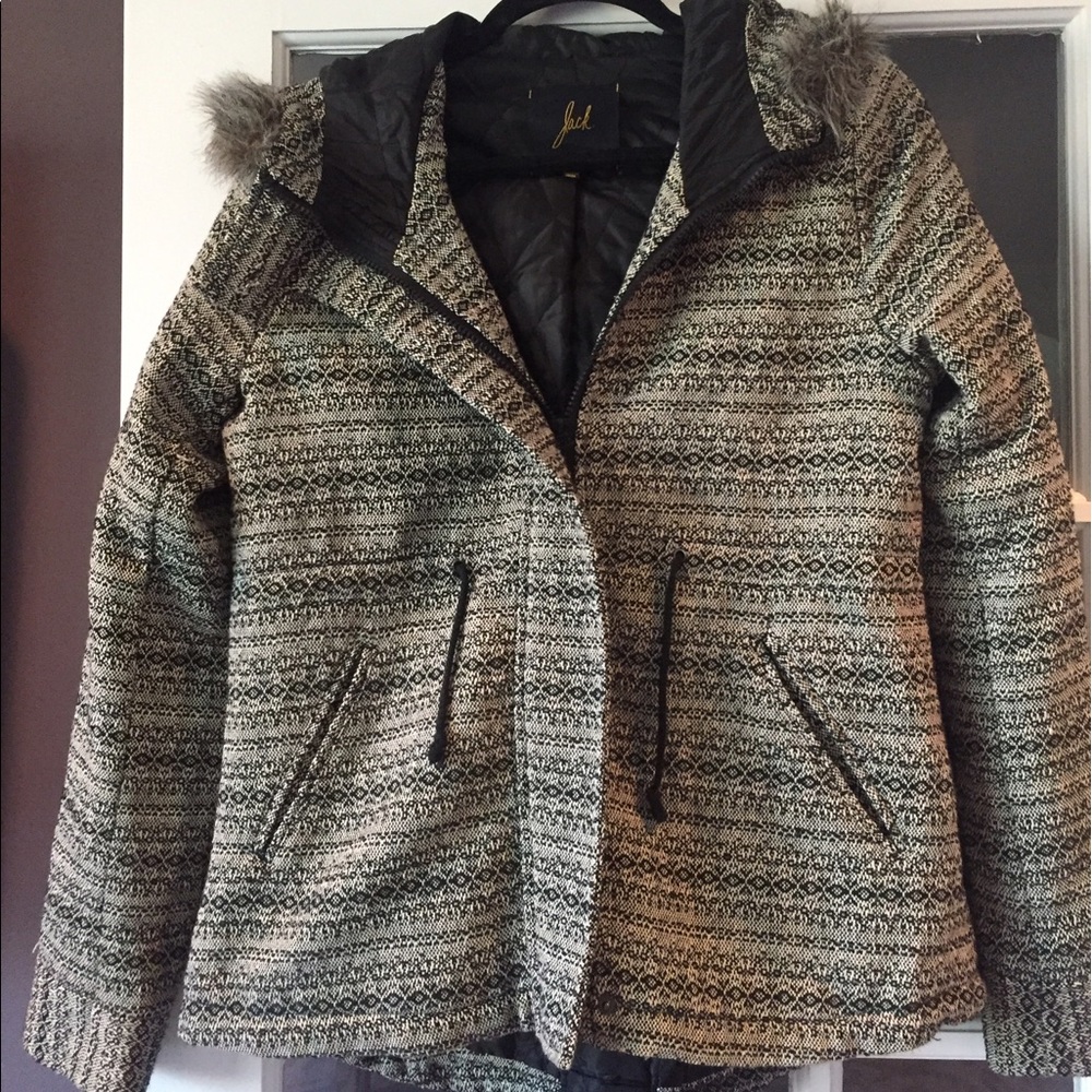 JACK by B.B. Dakota Fur Trim Coat