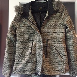 JACK by B.B. Dakota Fur Trim Coat