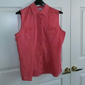 Salmon Color Sleevless Shirt