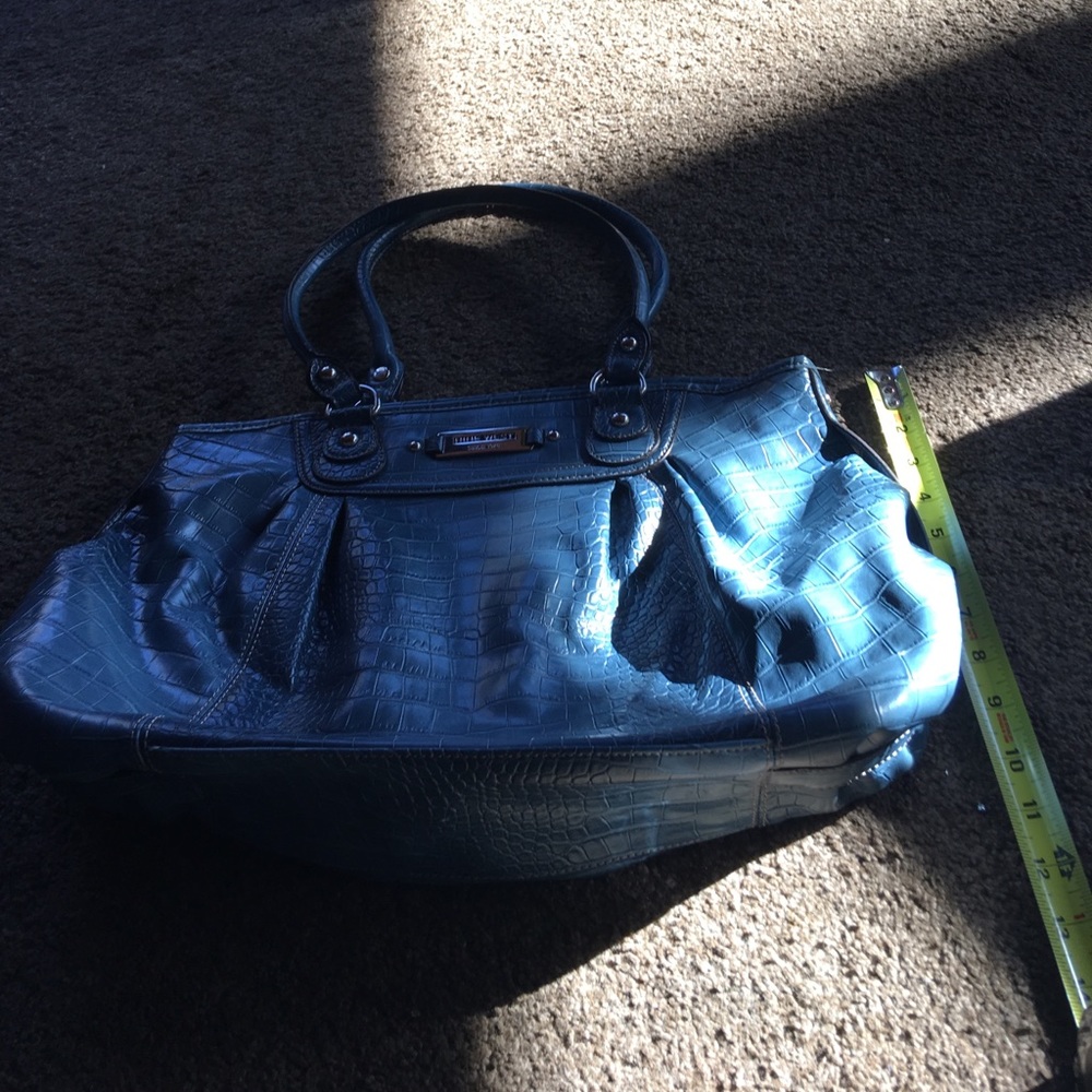 Croc style denim blue Nine West shoulder bag