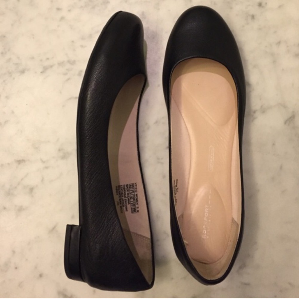 Rockport Black Leather Flats