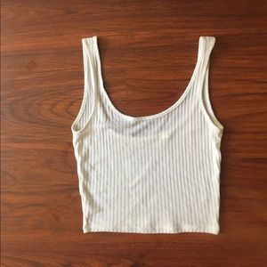 Cropped White Tank Top
