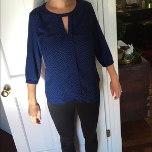 Black and blue blouse